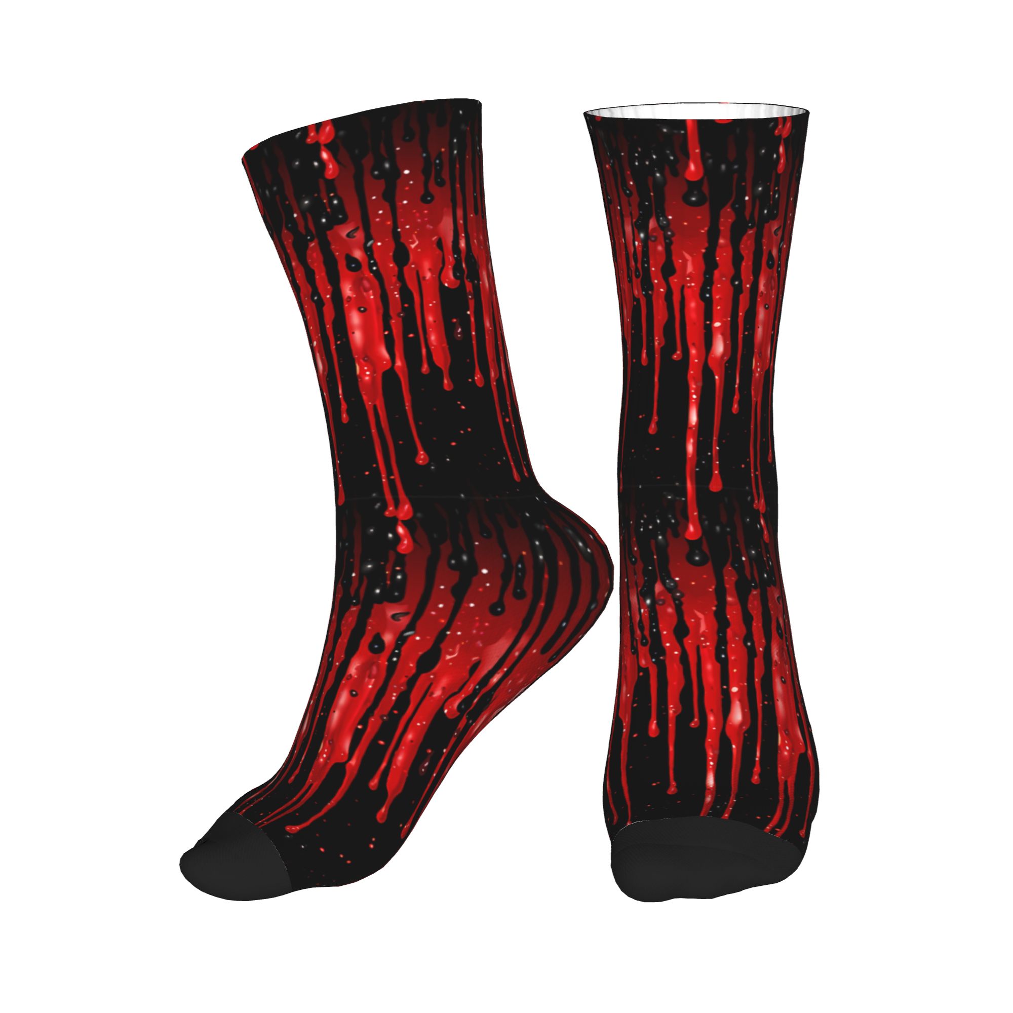 Dress Sock Men - Druipende rode vloeistofpatroon heren dames crew