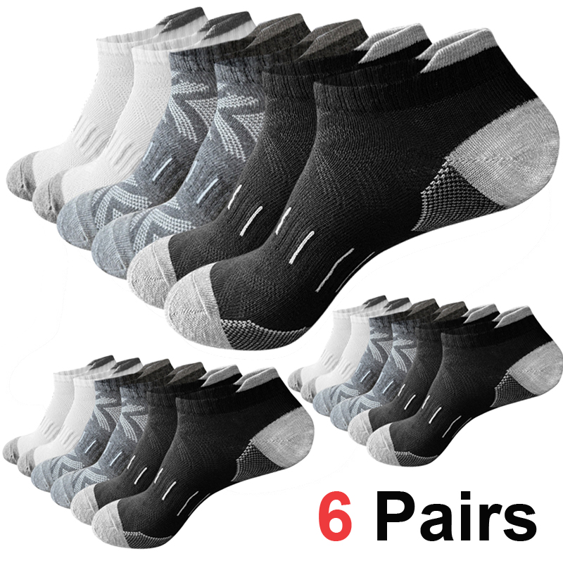 Ankle Sock Low Cut - 6 paar heren enkelsokken met pijlprint,
