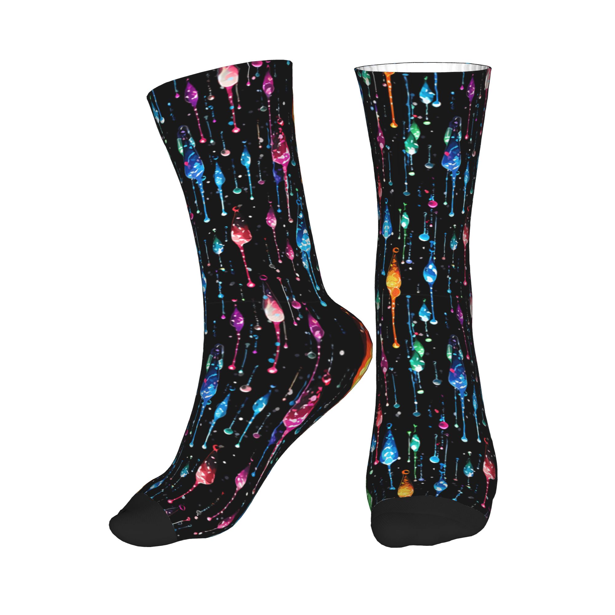 Dress Sock Men - Dripping Rainbow Liquid Pattern Jurksokken Heren